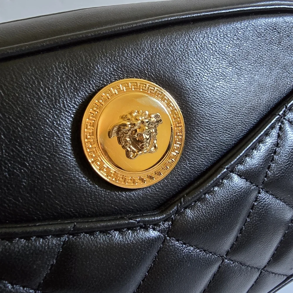Versace Medusa Quilted Crossbody Camera Bag Black - Picture 11 of 15